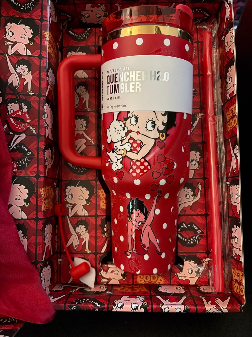 Stanley Red Betty Boop Polka Dot Tumbler